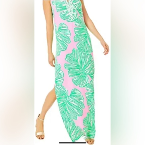 Lilly Pulitzer Carlotta Mandevilla Baby Who Let Fronds Out MAXI DRESS 2 NWT - Picture 3 of 10